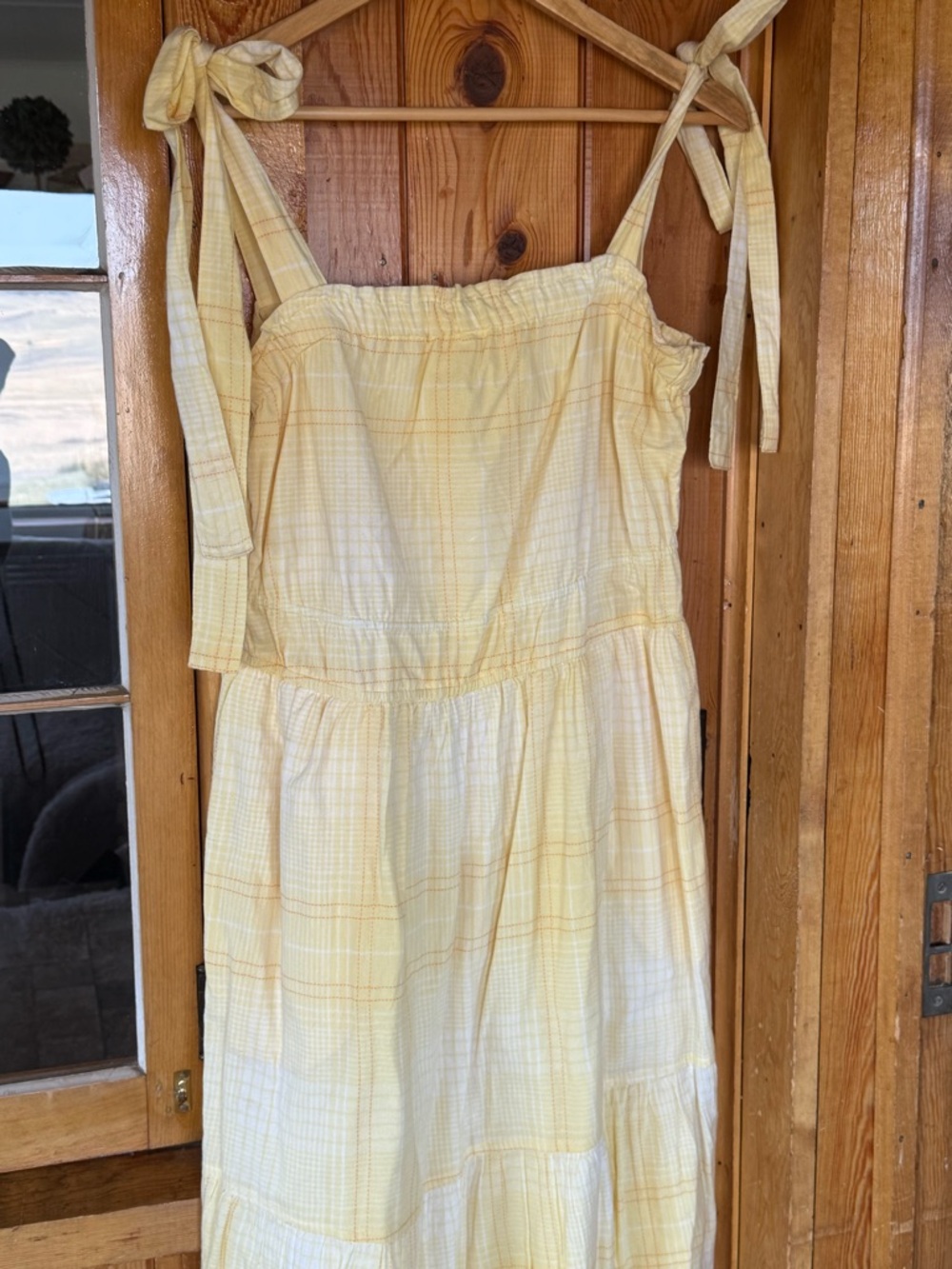 Tie-Shoulder Yellow Midi Sundress - Picture 4 of 5